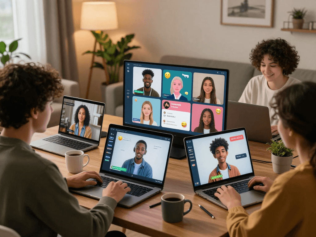 Users engaging with ai sex chat platforms in a cozy virtual environment.
