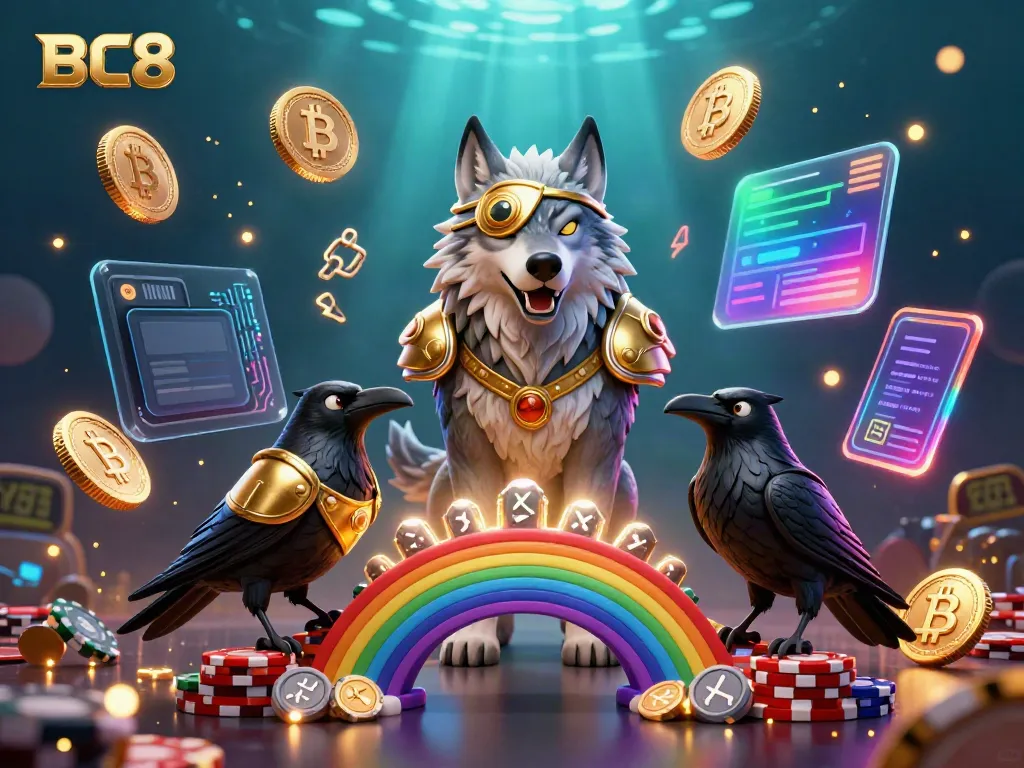 BC8 offers thrilling Norse-inspired casino experiences with a vibrant scene featuring Odin and game elements.