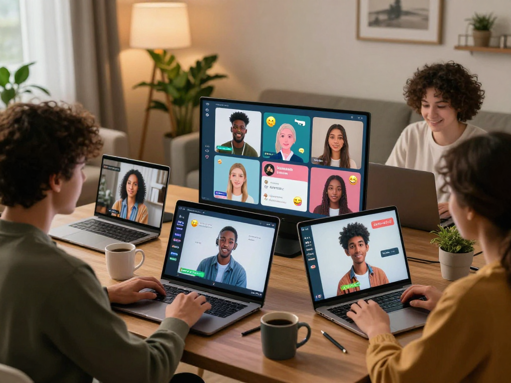 Users engaging with ai sex chat platforms in a cozy virtual environment.