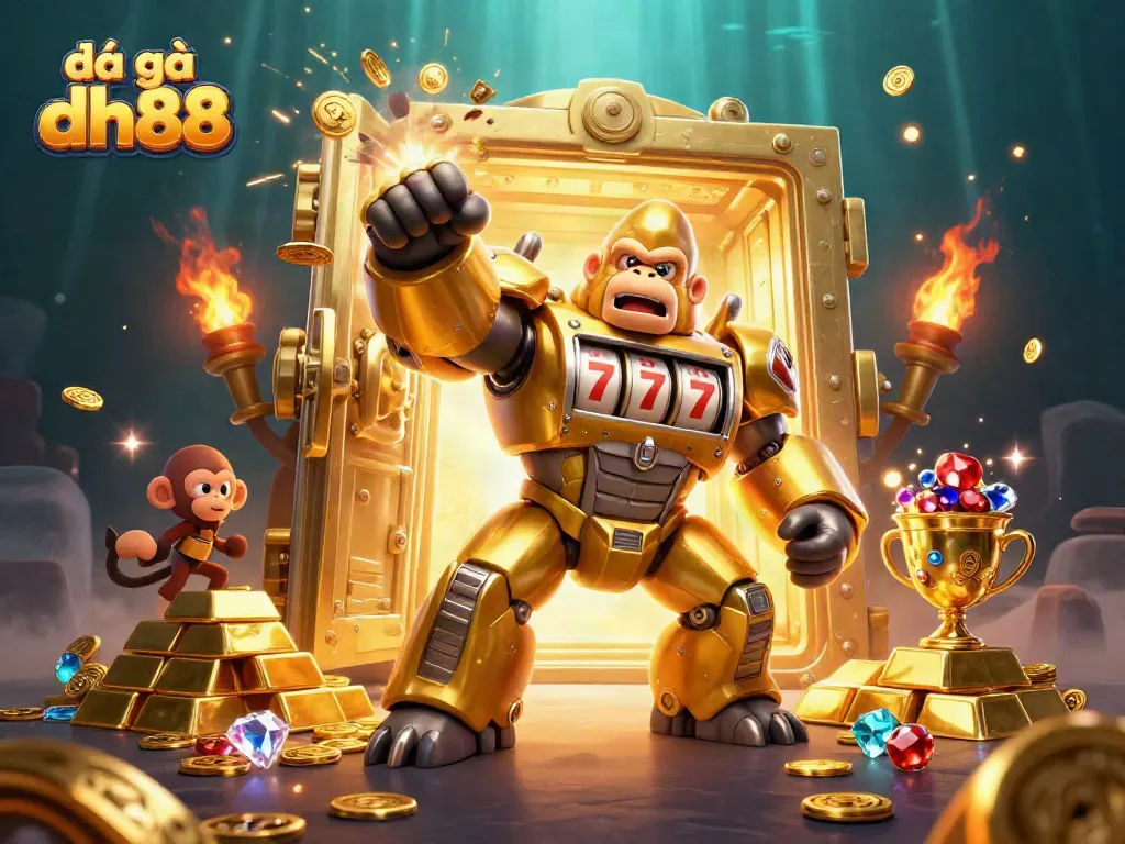 Experience the excitement of đá gà dh88 with dynamic action and mesmerizing rewards in this vibrant illustration.