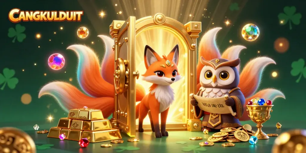 CANGKULDUIT brings magic to the casino experience with a vibrant nine-tailed fox spirit and treasures.